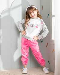 Teddy  طقم بناتي مطبوع