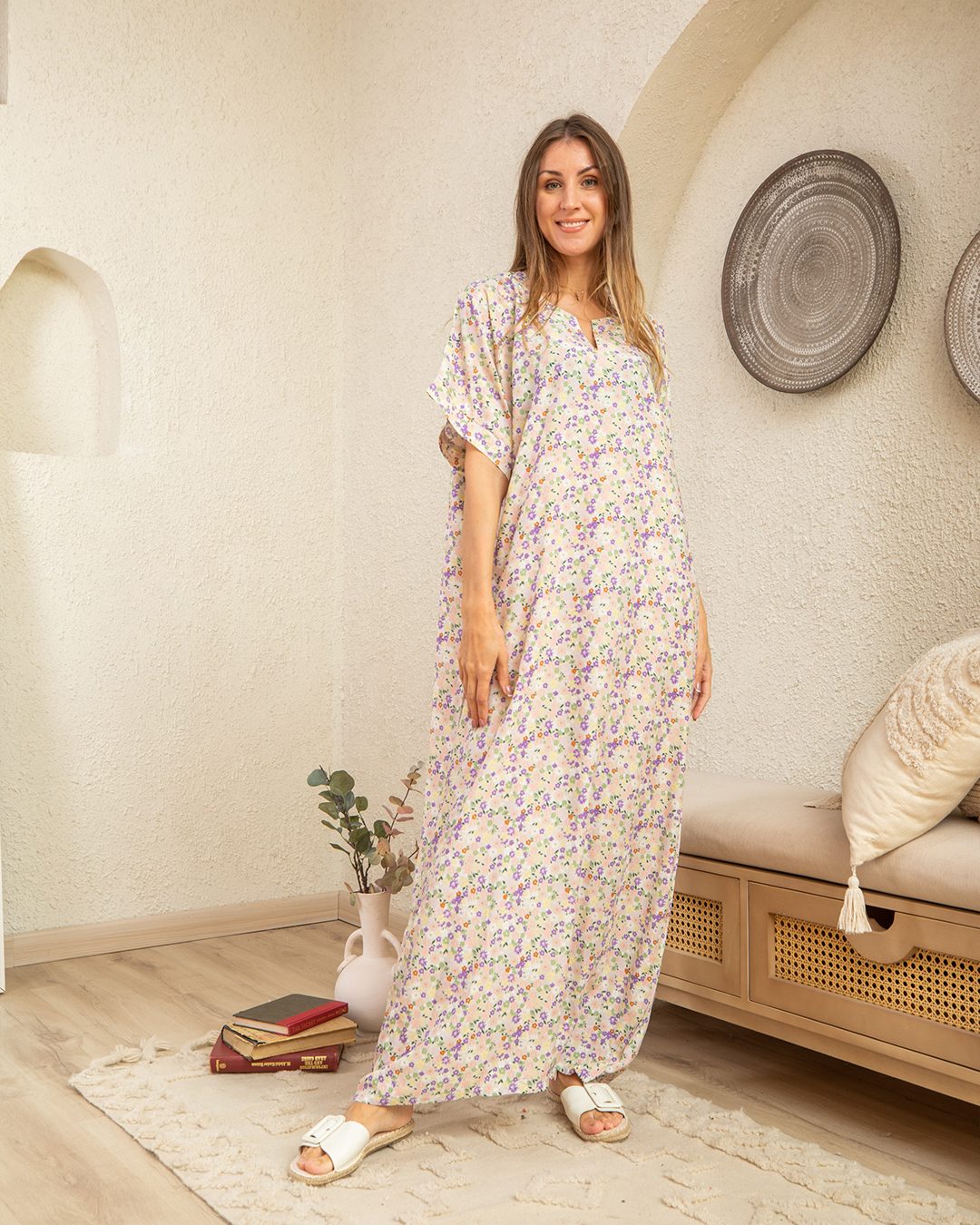 قميص فسكوز نص كم مشجر 84