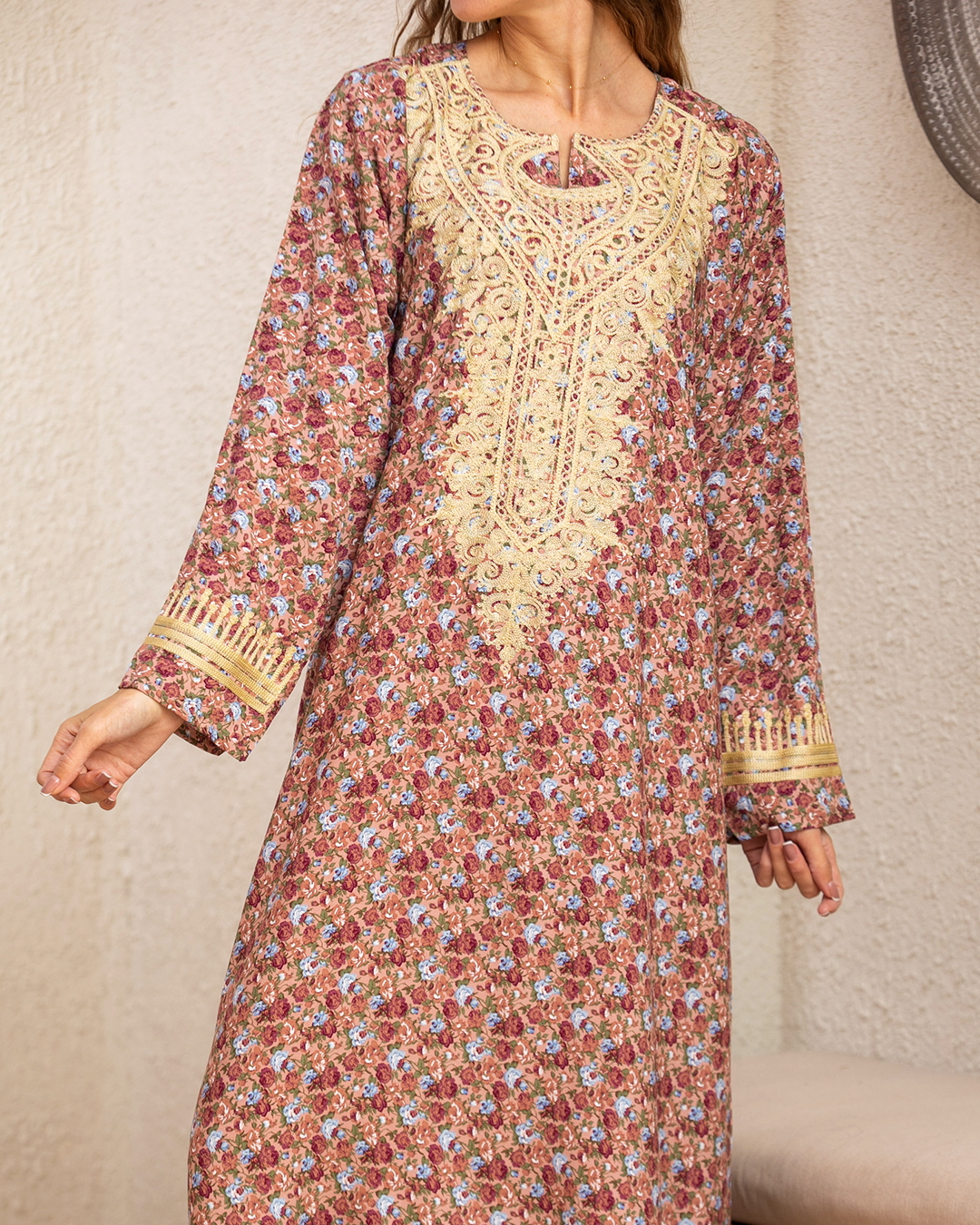 قميص فسكوزمشجر كم مطرز 8