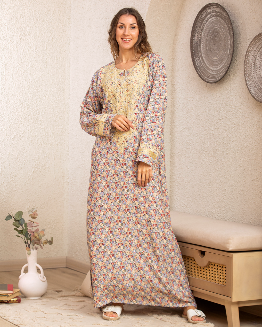 قميص فسكوزمشجر كم مطرز 8