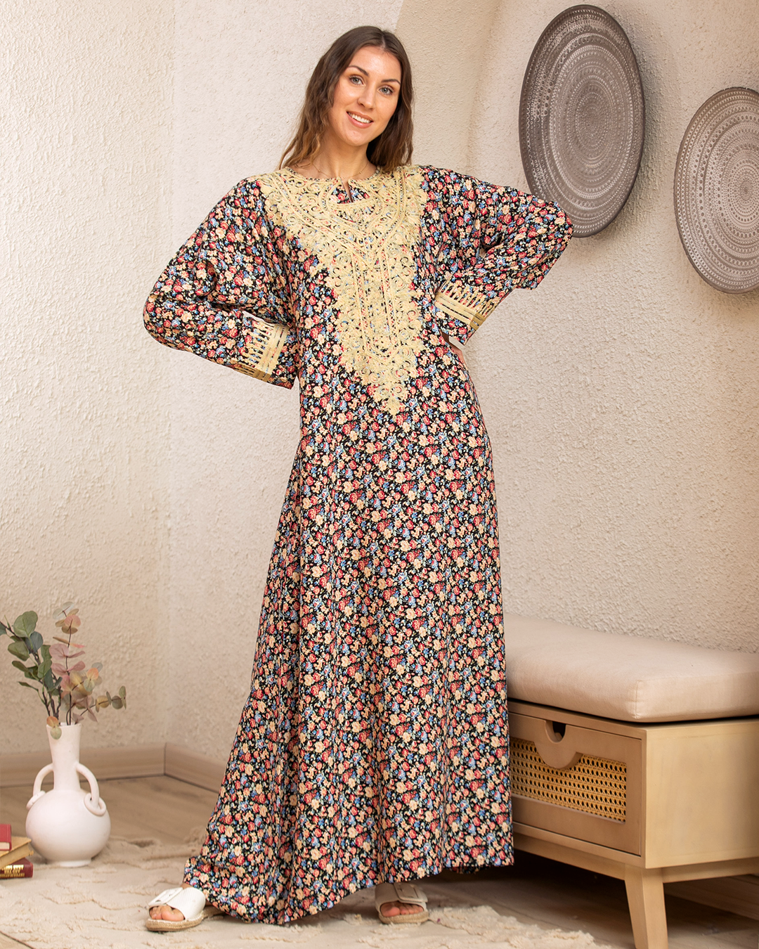 قميص فسكوزمشجر كم مطرز 8