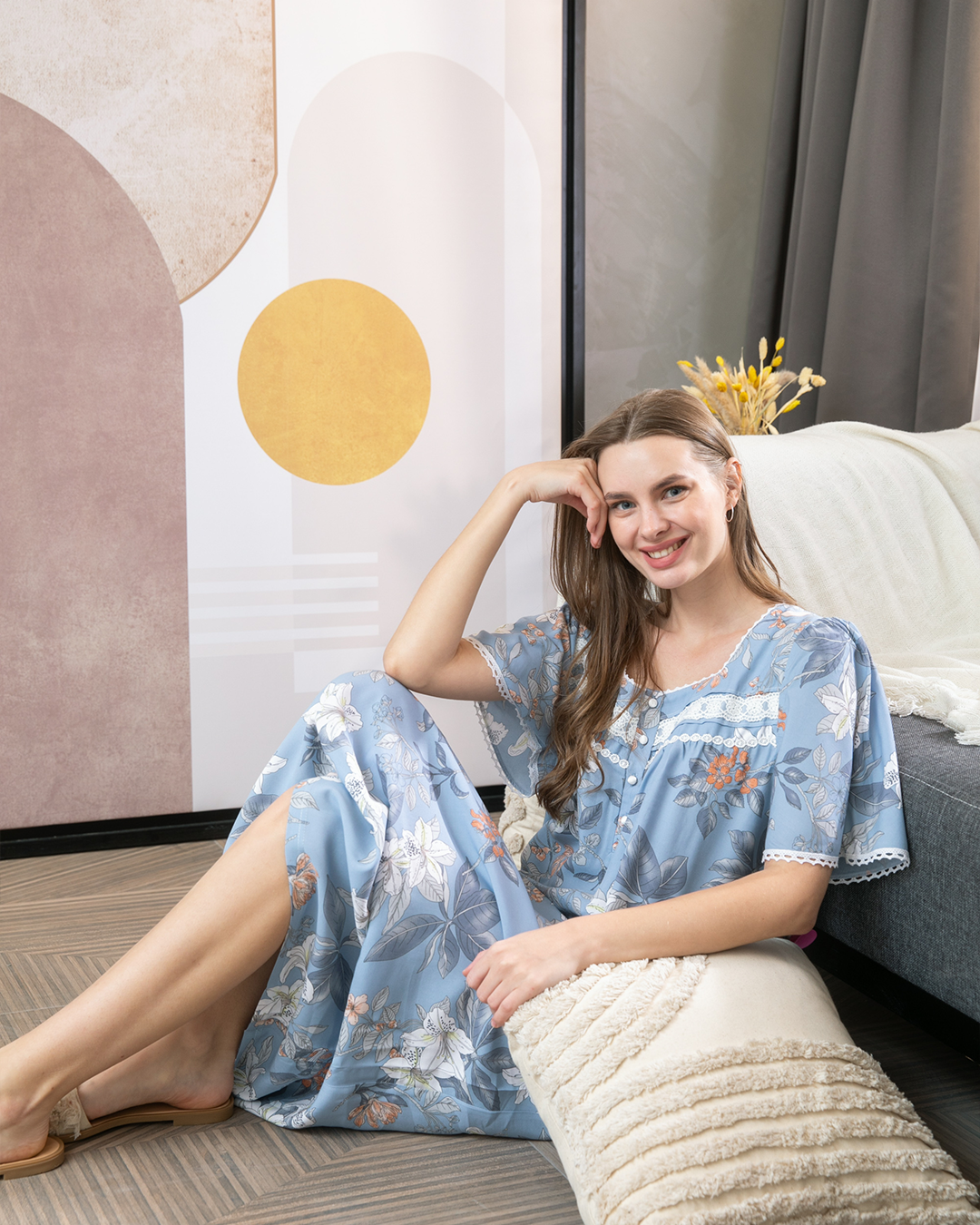 Women's half-sleeved viscose shirt with a travel print