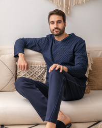 V neck pajamas for men
