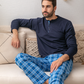 Men's pajamas with a rhubarb collar