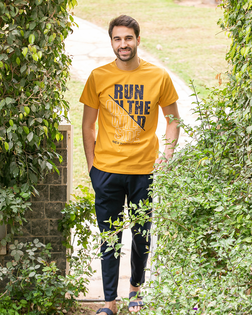 Run men's pajamas half sleeve pants