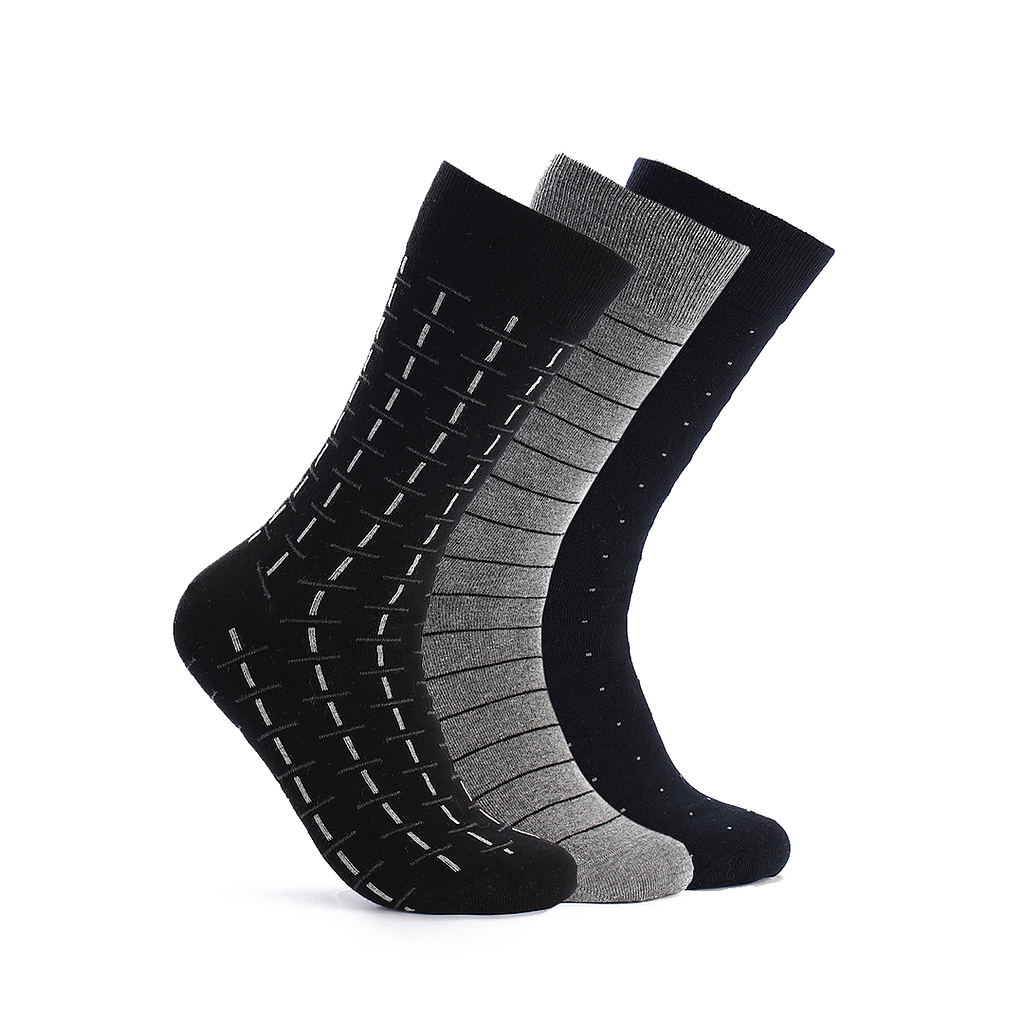 Classic jacquard men's socks, pack of 3 pieces