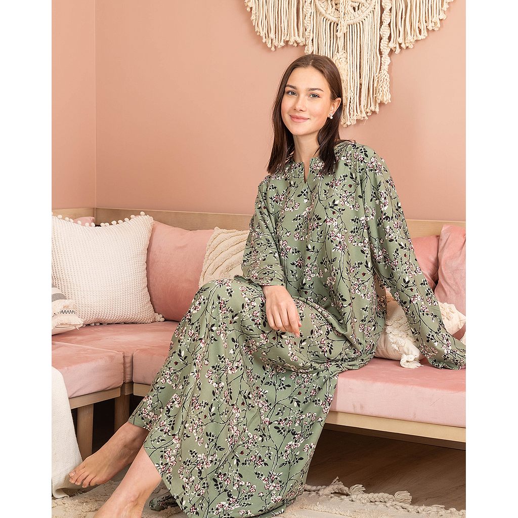 قميص فسكوز مشجر بكم 37