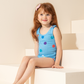 Girls' swimsuit, dotted, milky