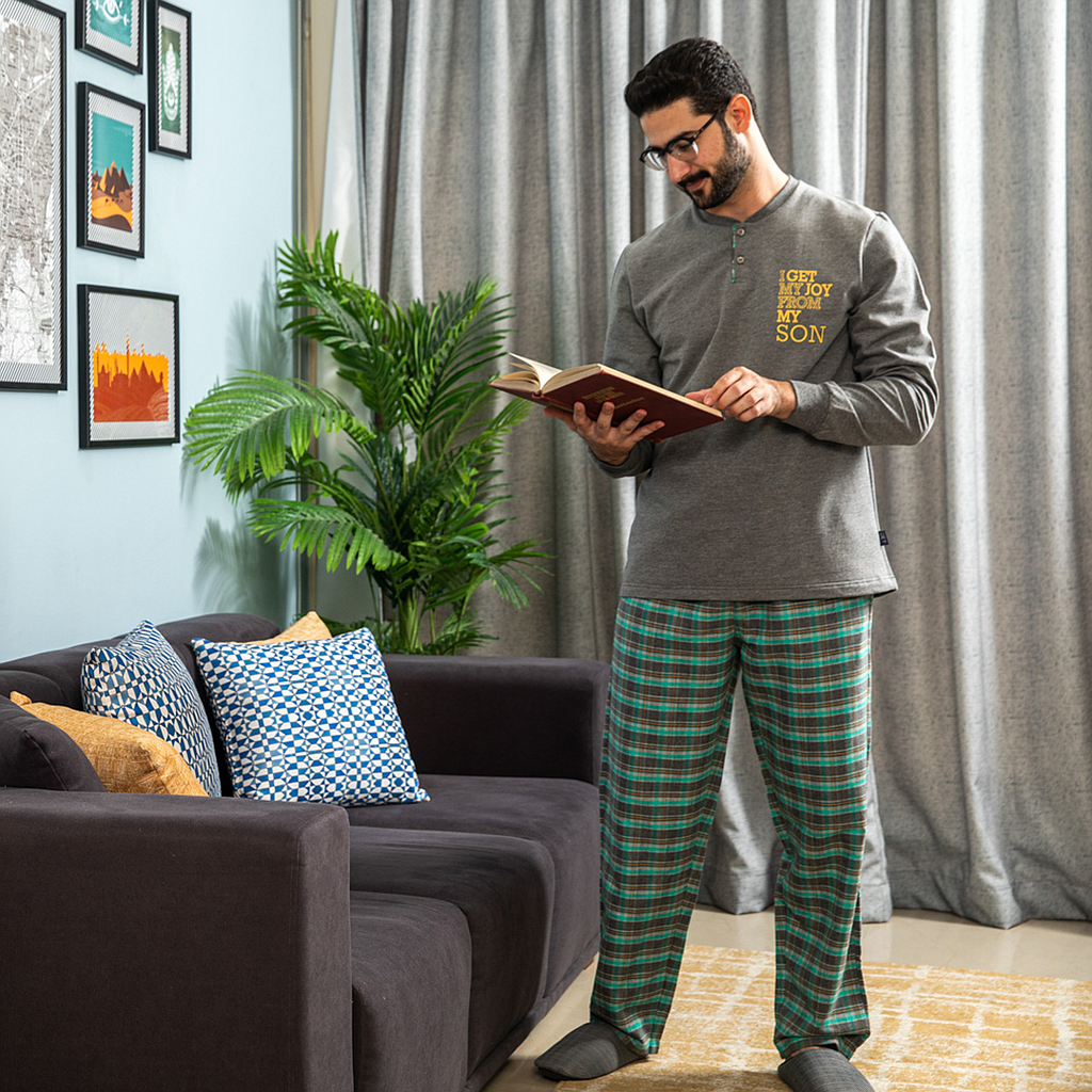 Joyful father pajama Men's pajama buttons 