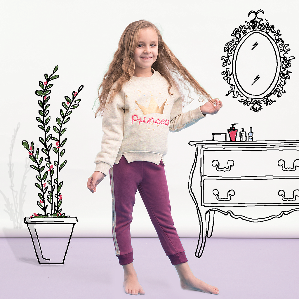 PRINCESS Girls Round Crown Set