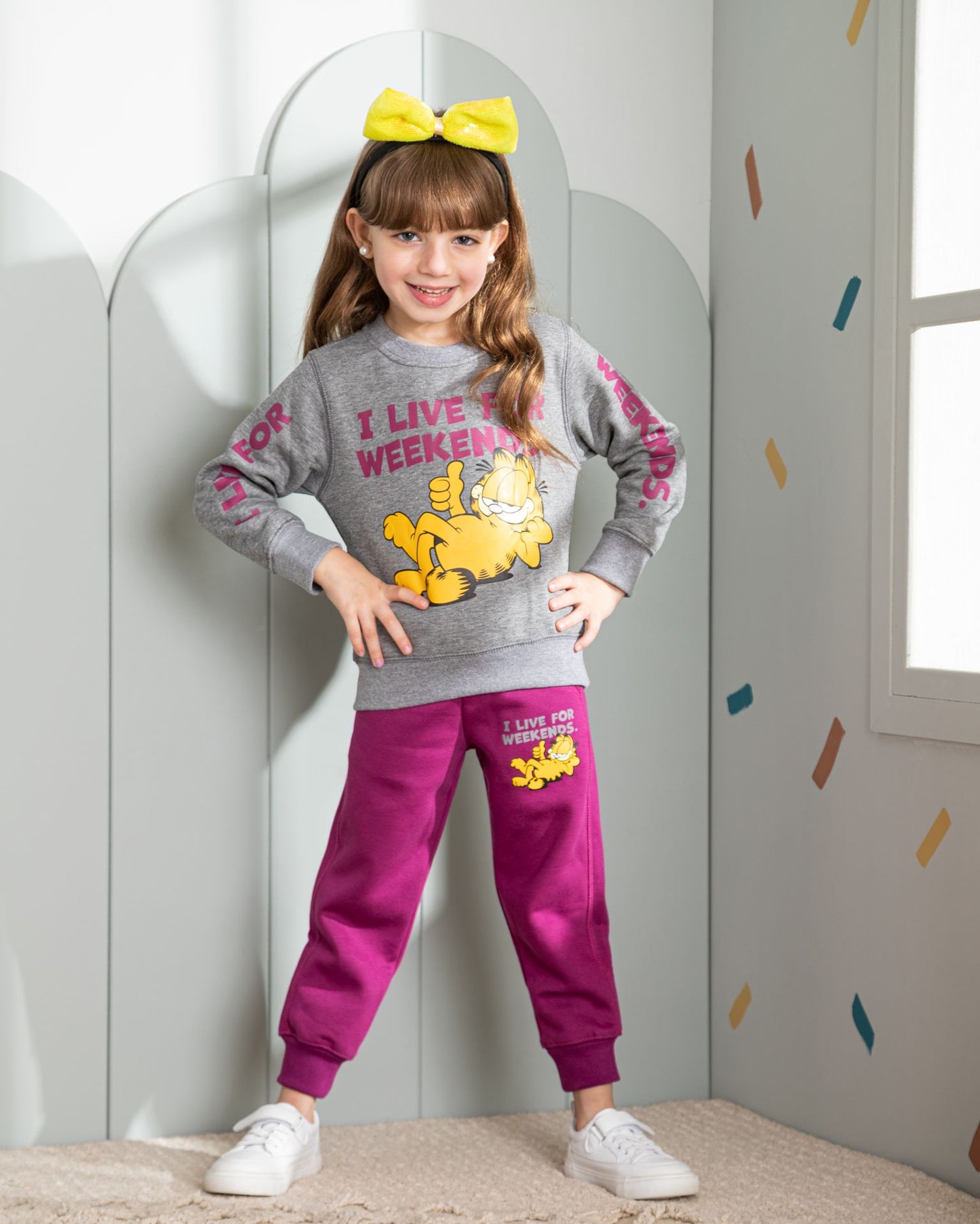 I LIVE FOR Girls Rhubarb Garfield Pajamas