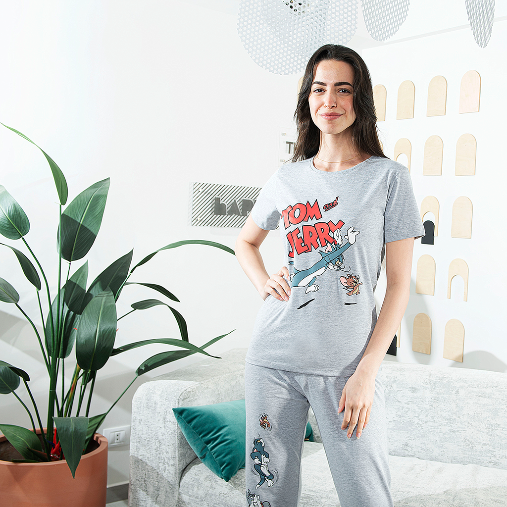 ToM&Jerryبيجاما نص كم بنطلون حريمى