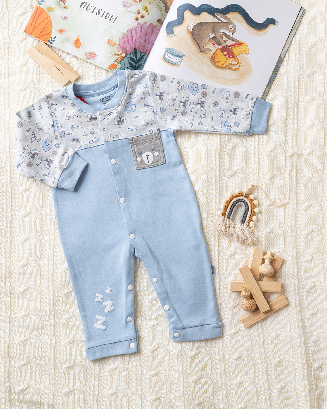 little dudi Baby boys embroidered jumpsuit