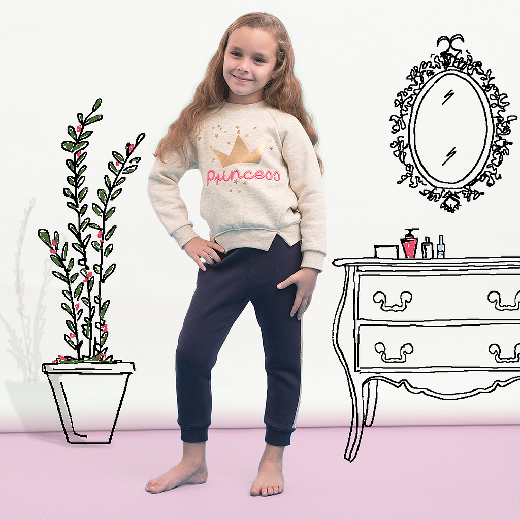 PRINCESS Girls Round Crown Set