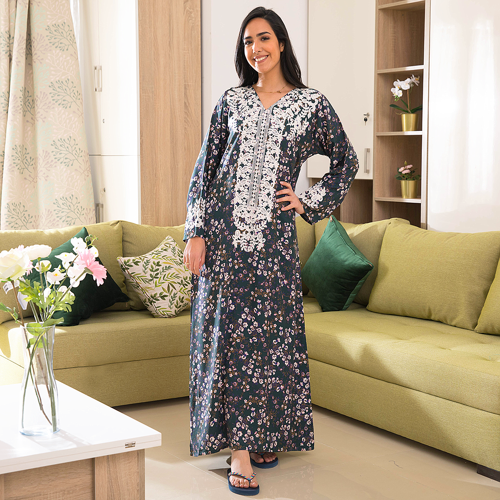 قميص فسكوزمشجر2 كم مطرز ورد