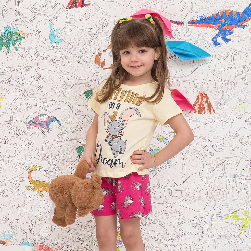 flying on a dream-dumbo girl's pajamas