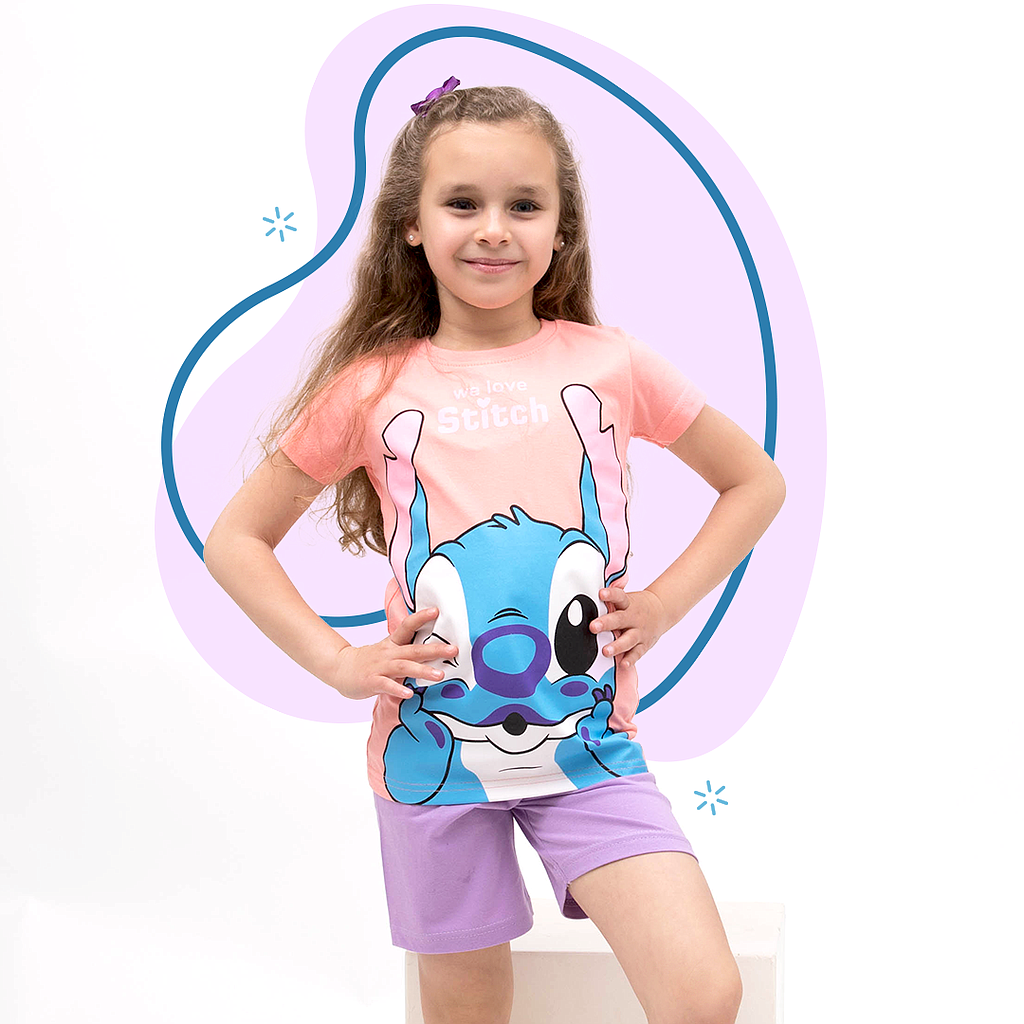 DS-We Love Stitch girls' pajamas