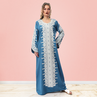 Long buttoned linen abaya