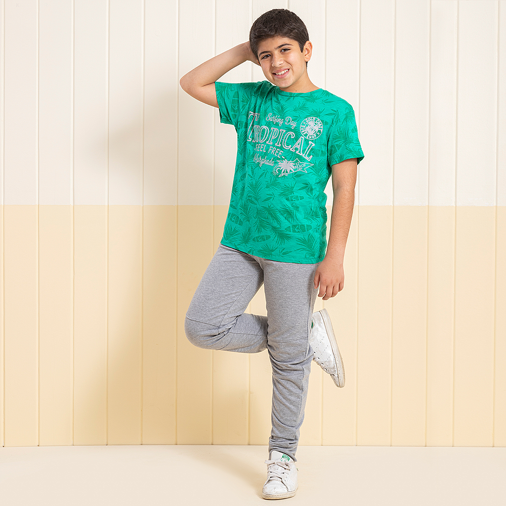 Tropical boys' half sleeve pajamas and pants