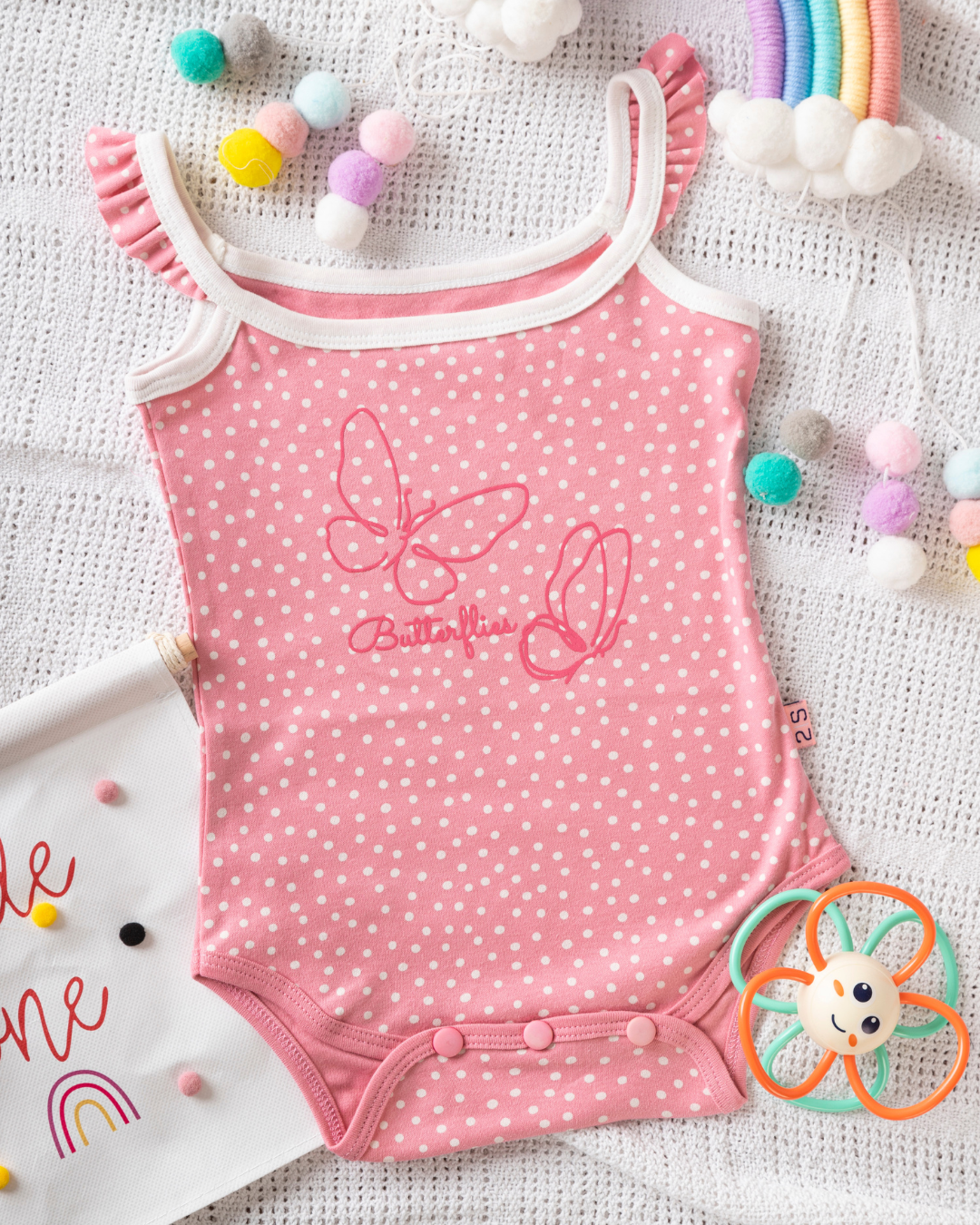Butterflies girls' dotted bodysuit