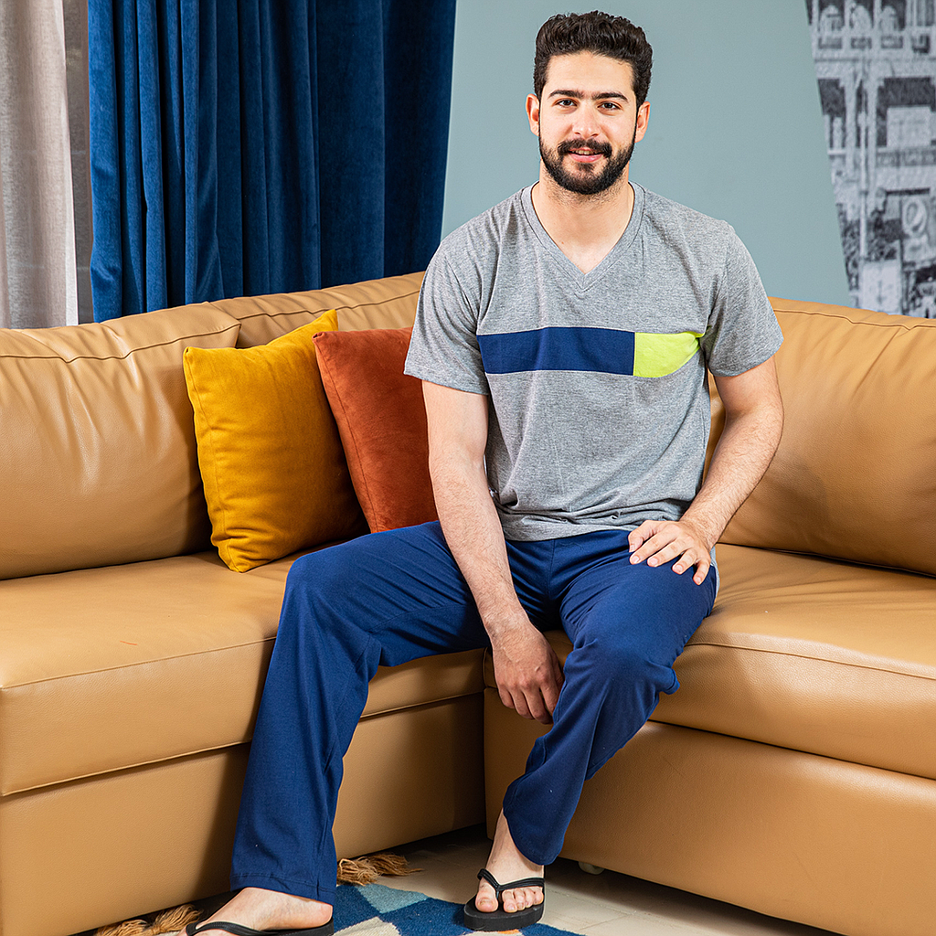 بيجاما رجالي خط علي الصدر