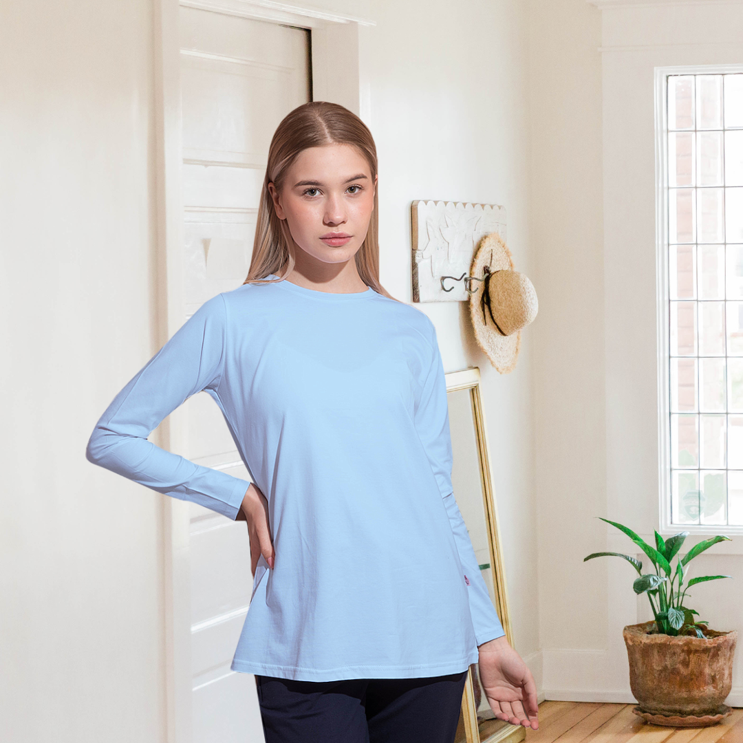 تي شيرت حريمي بكم ساده