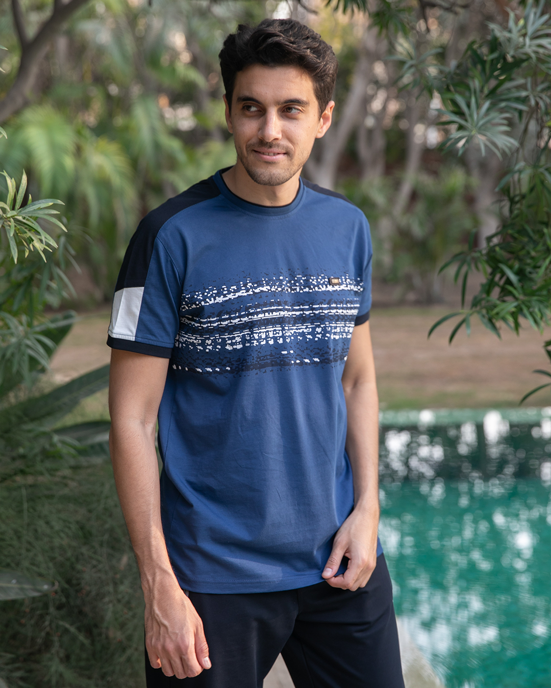 GALVANI بيجامه رجالي راوند مطرز