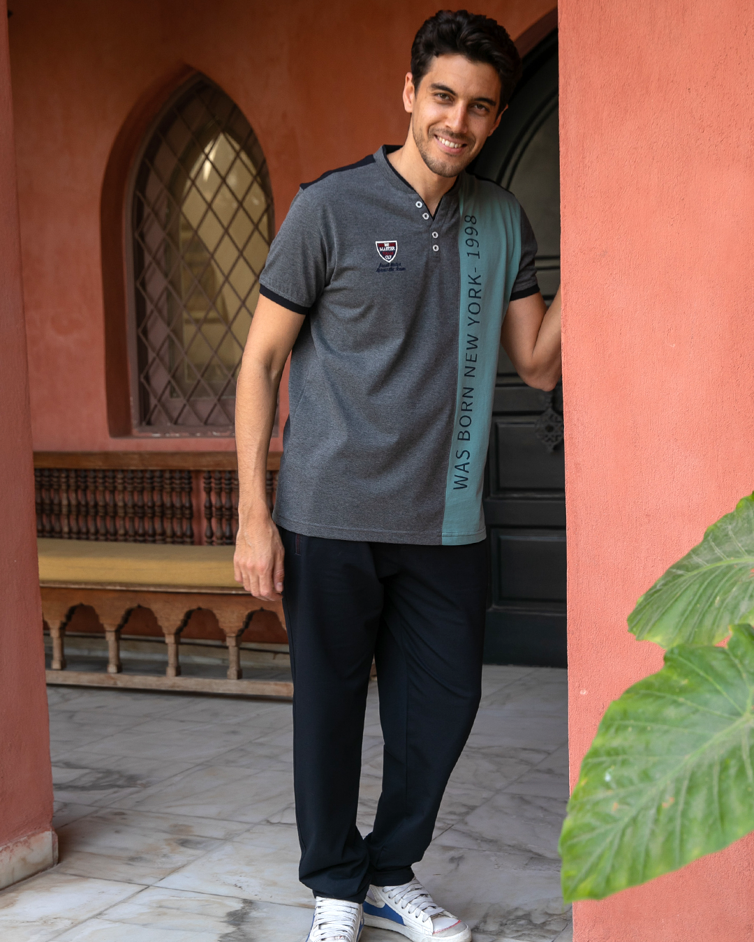 NEW YORK - 1998 V بيجامه رجالي زراير