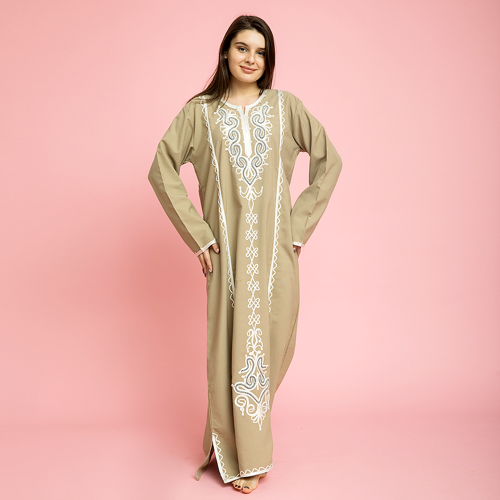 جلابية كتان تطريز بالشريط - 2segypt