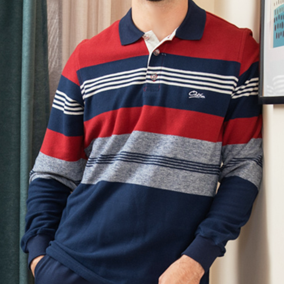 ترننج رجالي بياقه مقلم