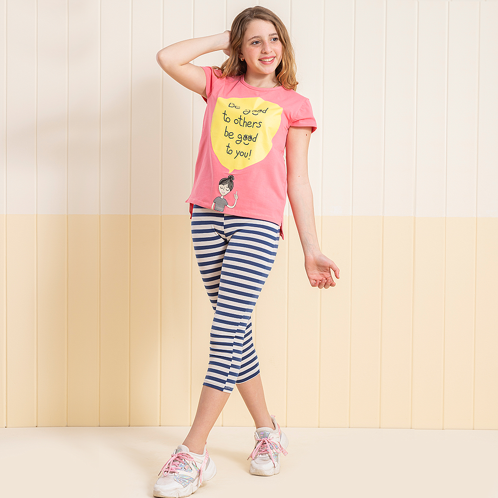 Be good Girls' pajamas, half sleeves, and striped pants