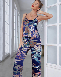 بيجامه حريمي حماله مشجر بنطلون