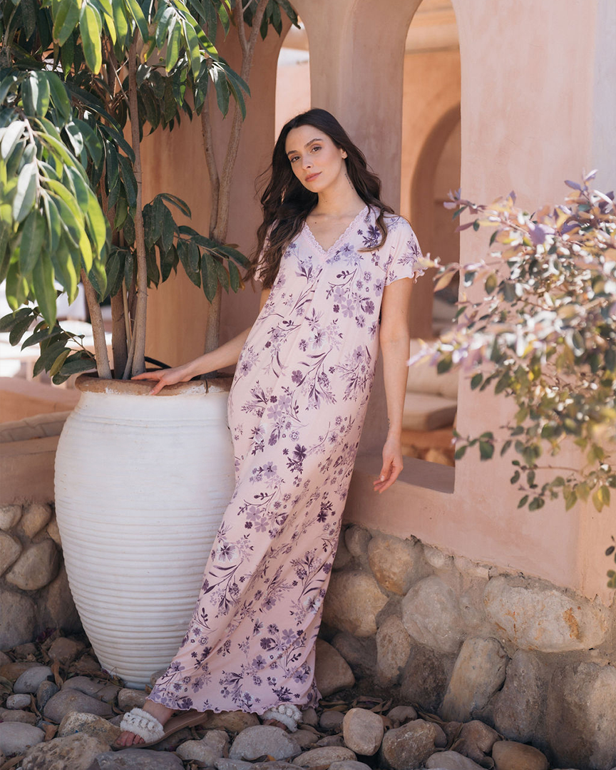 نص كم ورد طويلV قميص حريمي