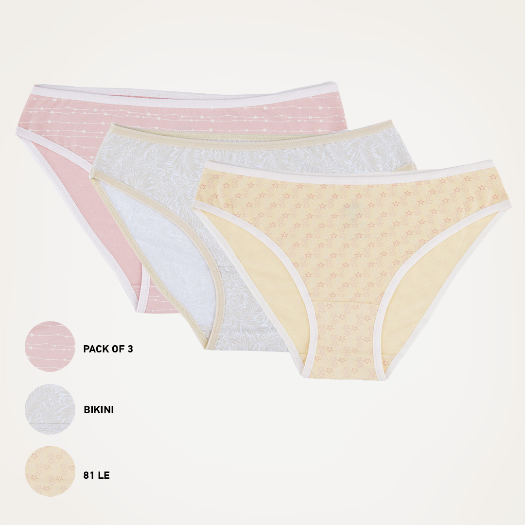 Printed bikini pack, 3 pieces, random colors