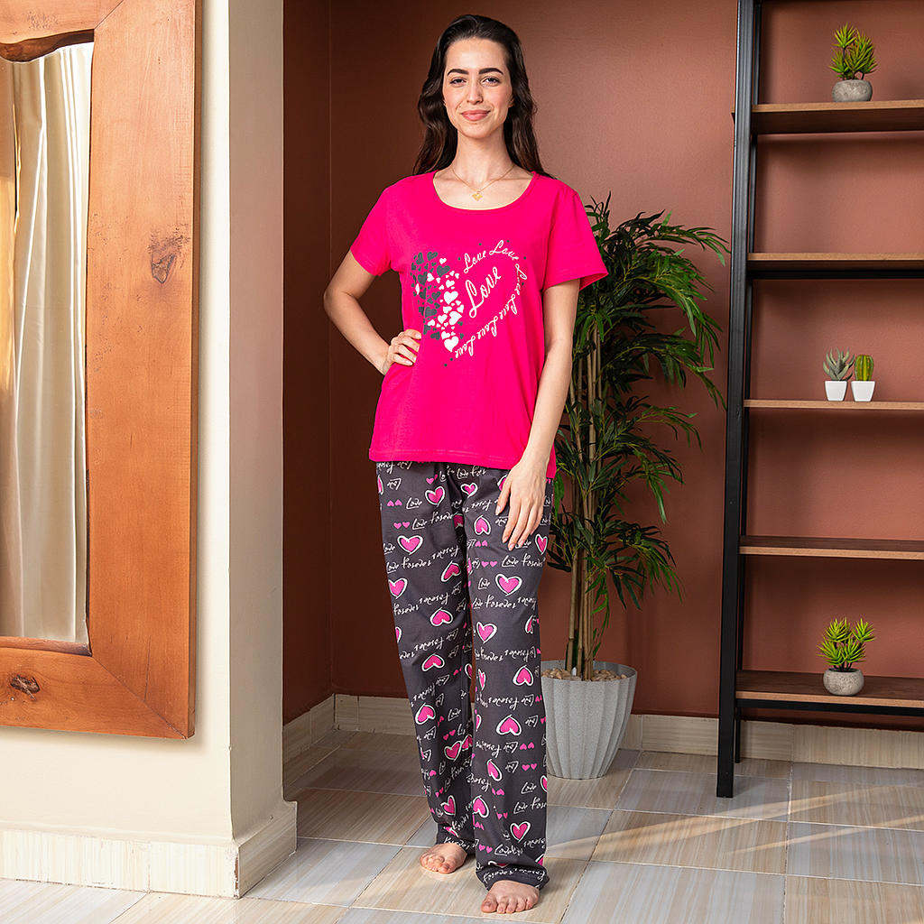 LOVE بيجاما حريمي قلوب