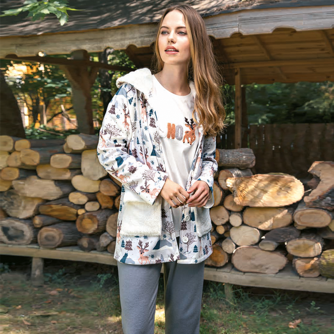 SNO Pajamas for women, 3 pieces of gazelles