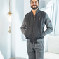 Men's pajamas with square ribbed zippers
