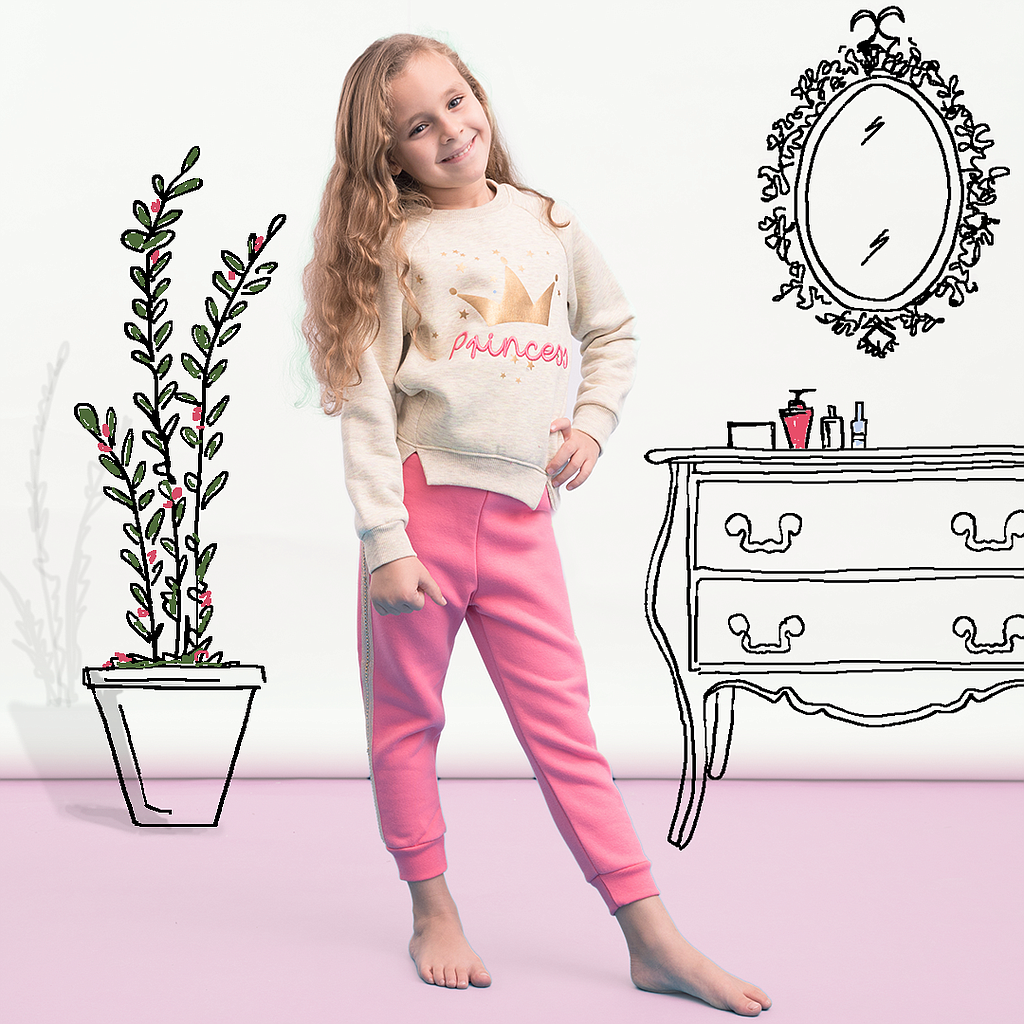 PRINCESS Girls Round Crown Set