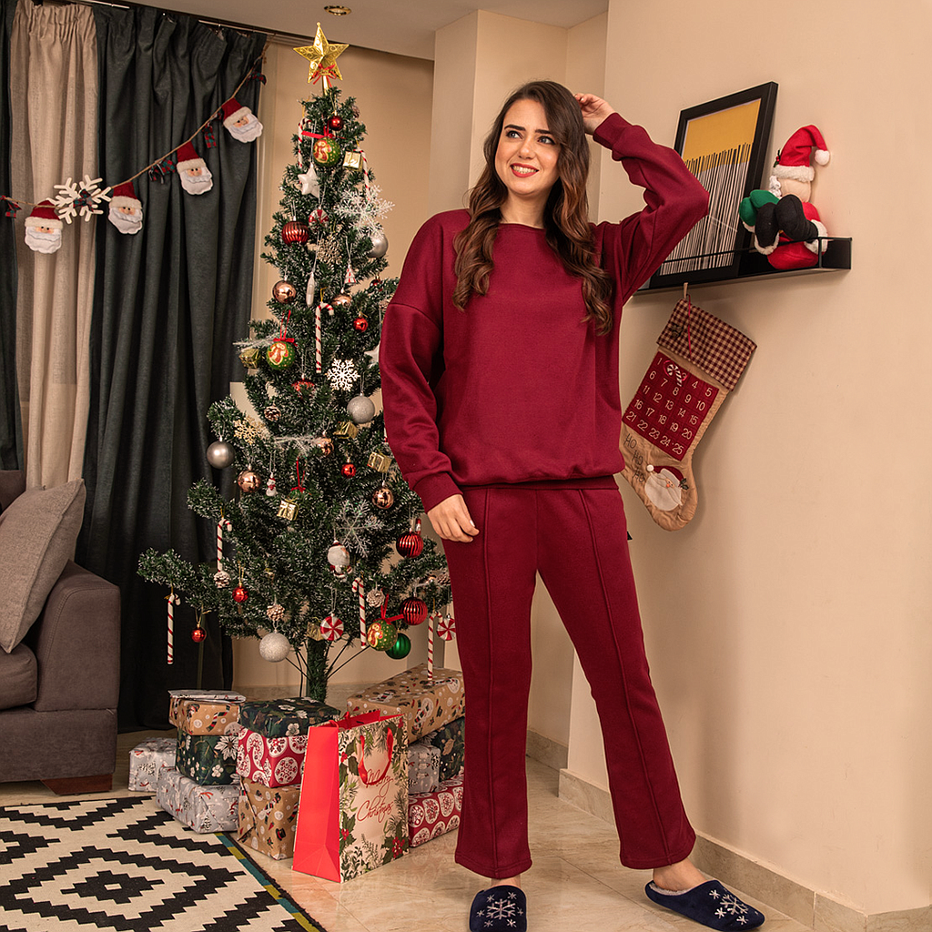 Women's Melton pajamas lined with fur
