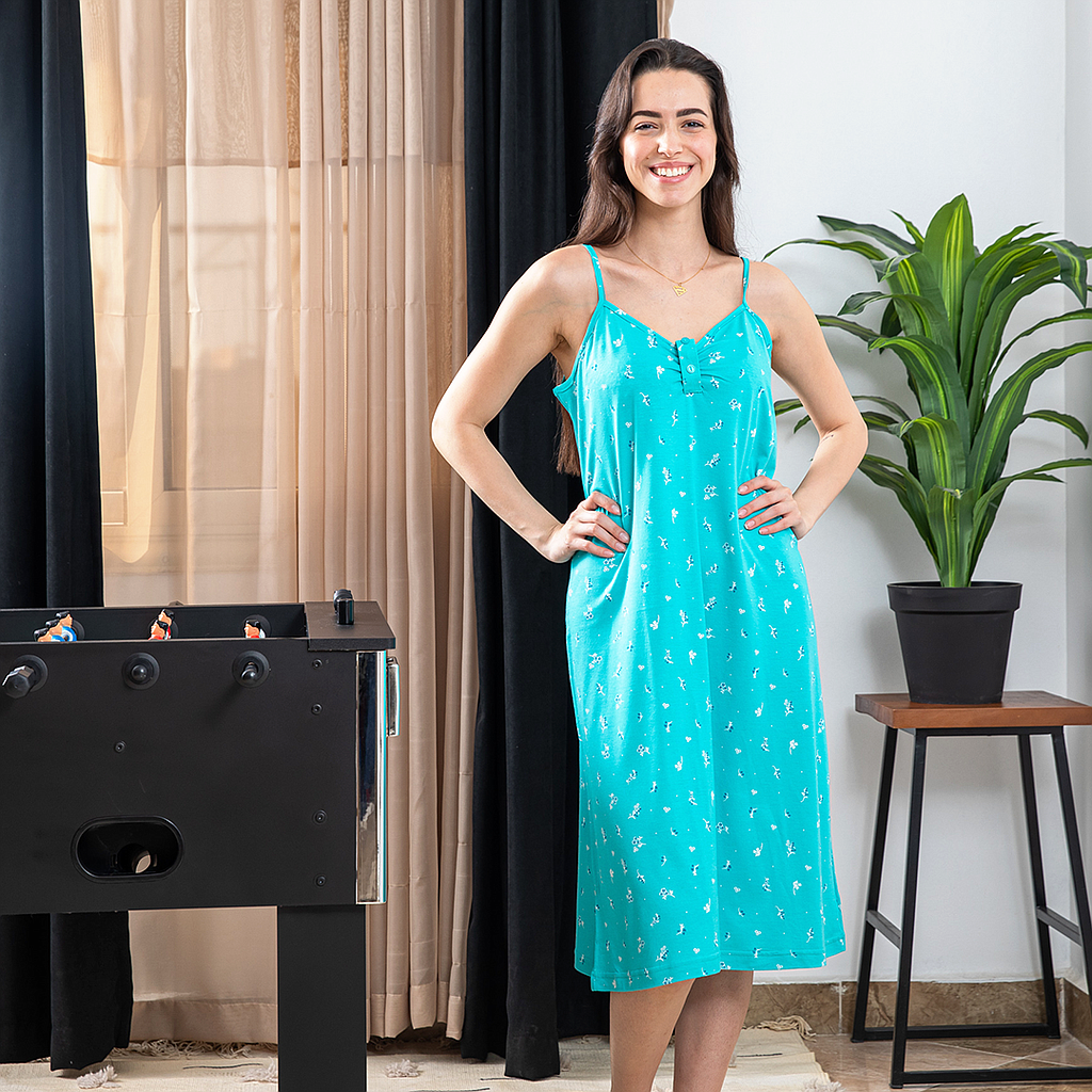 قميص حريمي حماله قصير منقوش ورد