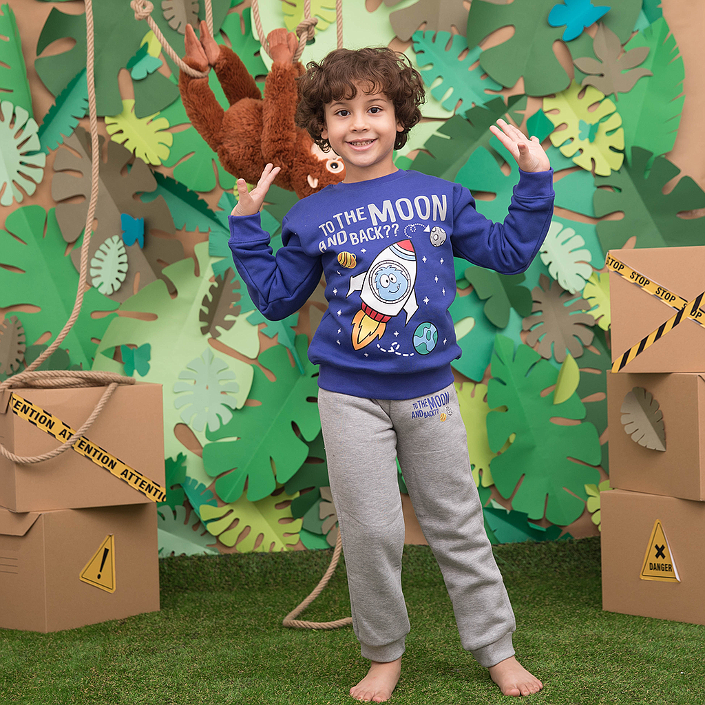 THE MOON Boys' rhubarb pajamas 