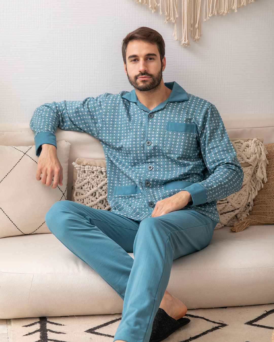 Men's pajamas, classic rotary shapes