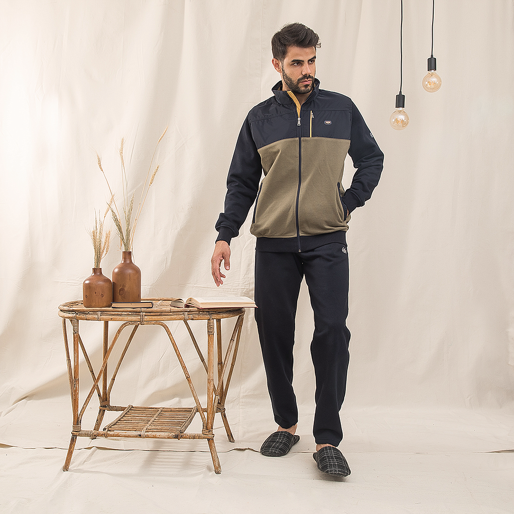 Men's pajamas Milton zipper and zipper on the chest