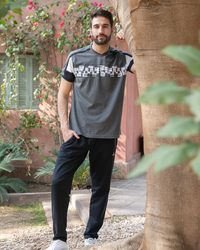 Print on the chest V pajama for men