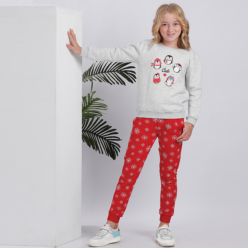 Cute girls' penguin pajamas