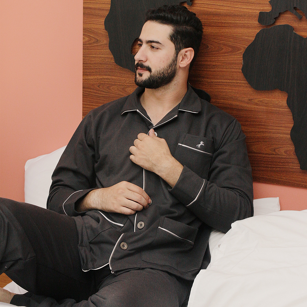 Cool men's pajamas with buttons