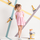 Half sleeve girls' dress with stars print