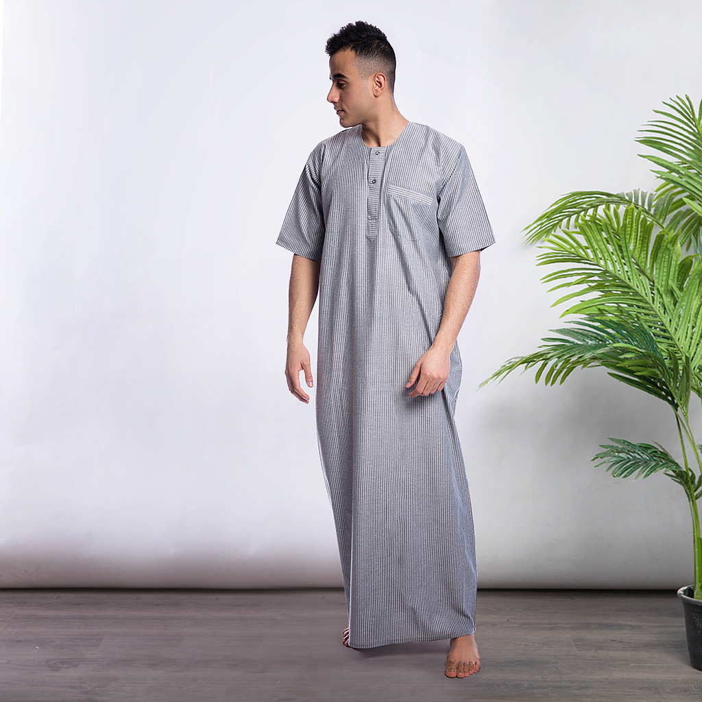 جلابيه رجالي مقلم قطن