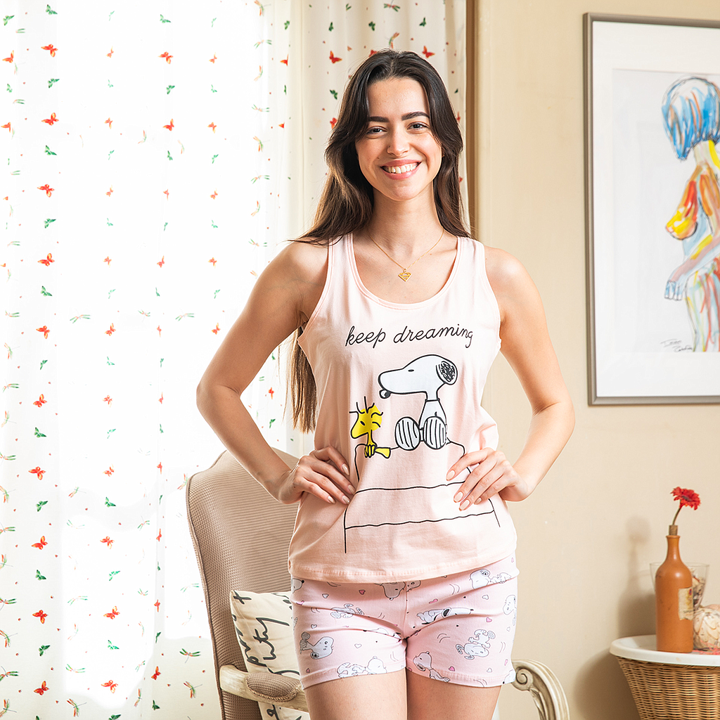 Snoopy pajama cut shorts for women