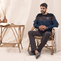 Men's cashmere pajamas embroidered on the chest 98 19